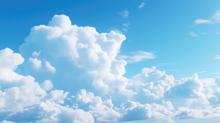 Naklejka na ściany i meble White Cloud background on blue sky beautiful view 
