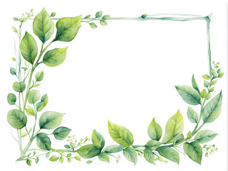 Fototapeta premium sprout-herb-frame-minimalist-watercolor-illustration-no-background-sharp-focus-intricate-details