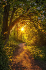 Captivating Forest Pathway, spring art