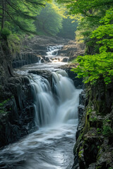 Breathtaking Waterfall Serenity, spring art