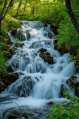 Obraz premium Captivating Waterfall in Nature, spring art