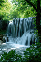 Exquisite Waterfall in Nature, spring art