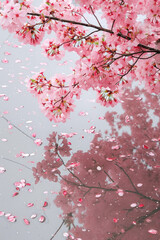 Gorgeous Cherry Blossom Reflection, spring art