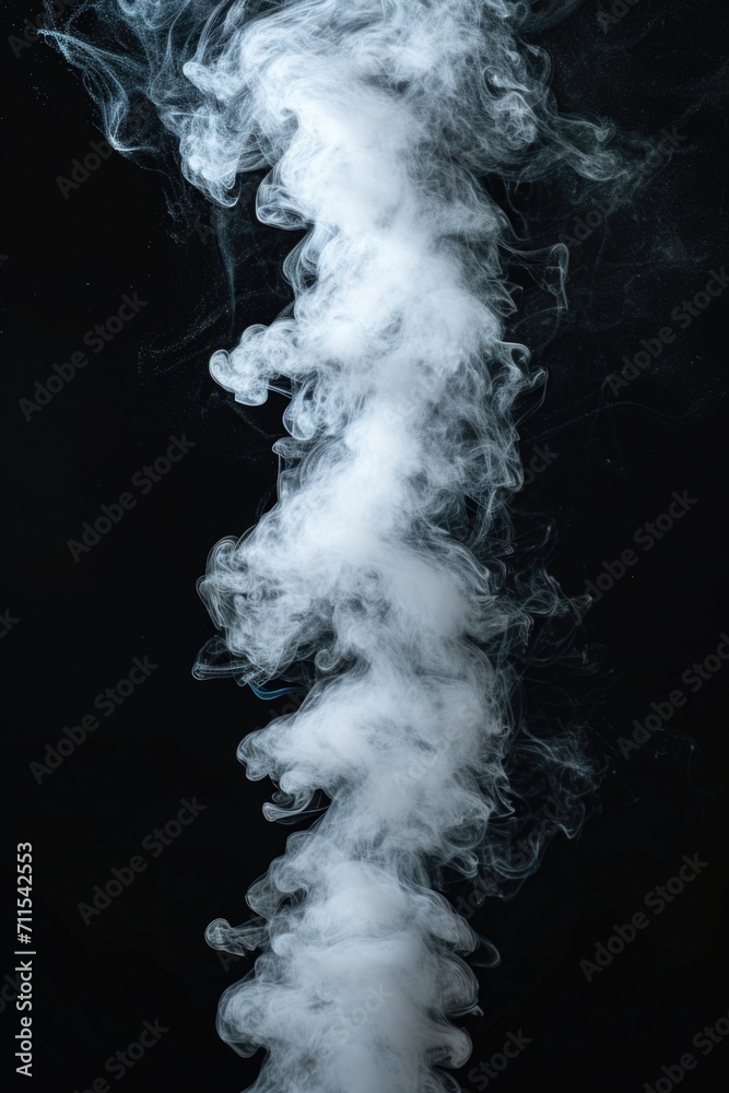 Poster white smoke billowing against a black background. versatile image for various creative projects