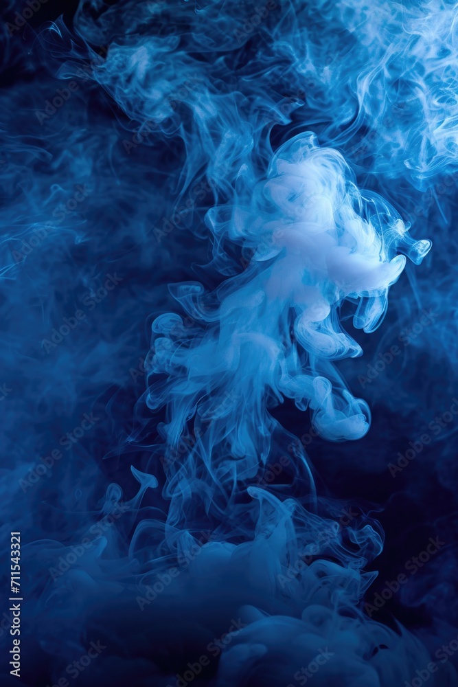 Poster a cloud of blue smoke floating in the air. suitable for various creative projects