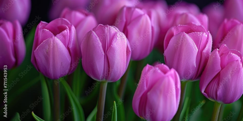 Sticker Pink tulips arranged in a vase. Perfect for adding a touch of elegance to any space