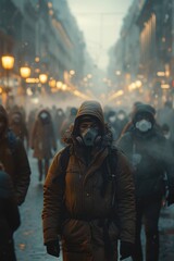 Obraz premium virus pandemic in the city