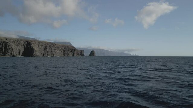 Impressive cliffs of the North Sea of Gran Canaria, recording the Canary Islands with Drone in 4K 