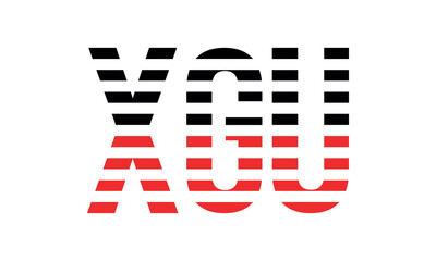 XGU three initial letter iconic line negative space minimal logo design vector template. monogram, abstract, wordmark, business, typography, minimalist, brand, company, flat, modern, unique, simple