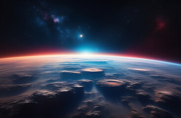 Fototapeta na wymiar Alien Planet . A Fantasy Landscape with purple skies