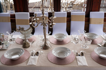 table set for a dinner