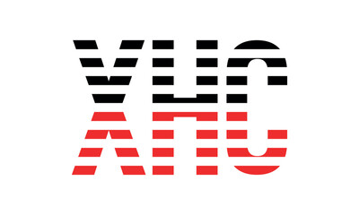 XHC three initial letter iconic line negative space minimal logo design vector template. monogram, abstract, wordmark, business, typography, minimalist, brand, company, flat, modern, unique, simple