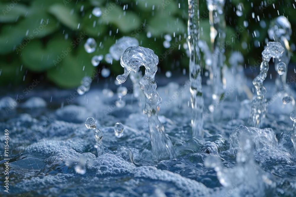 Poster A detailed view of a water fountain. Perfect for adding a refreshing touch to any project