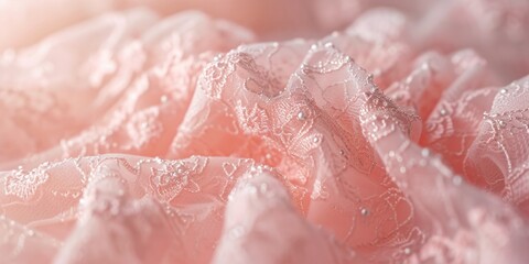 A close up of a pink dress with delicate lace details. Perfect for fashion magazines and online clothing stores