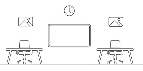 Apartment interior icon. room design.
Line symbol vector ilustration.
