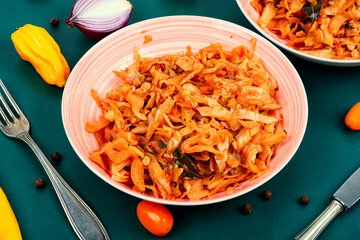 Traditional stewed or braised cabbage.