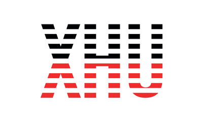 XHU three initial letter iconic line negative space minimal logo design vector template. monogram, abstract, wordmark, business, typography, minimalist, brand, company, flat, modern, unique, simple