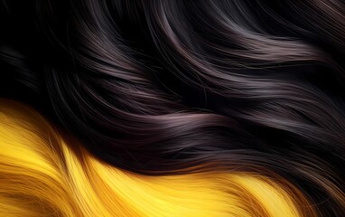 Abstract background of black and yellow soft hair