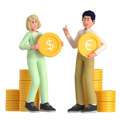 Currency Finance Economy 3D Illustration 