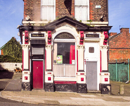 Liverpool, England: Facade of the Empress Pub, the building that appears on the cover of Ringo Starr's Sentimental Journey album. 