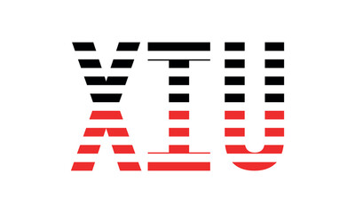 XIU three initial letter iconic line negative space minimal logo design vector template. monogram, abstract, wordmark, business, typography, minimalist, brand, company, flat, modern, unique, simple