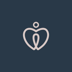 i love logo Line vector. Initial i love people icon Simple logo design