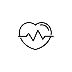 Heart beat line icon isolated on transparent background