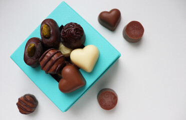 set of chocolates and gift box