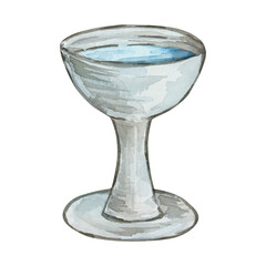 Watercolor white cup, easter