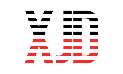 XJD three initial letter iconic line negative space minimal logo design vector template. monogram, abstract, wordmark, business, typography, minimalist, brand, company, flat, modern, unique, simple