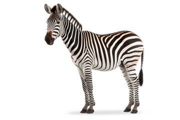 Fototapeta na wymiar Zebra isolated on a white background