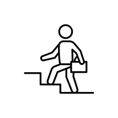 Employee growth outline icons, minimalist vector illustration ,simple transparent graphic element .Isolated on white background