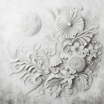 White Gunch Wall Background with smoke Effect Generative Ai