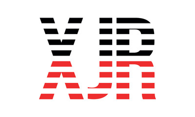 XJR three initial letter iconic line negative space minimal logo design vector template. monogram, abstract, wordmark, business, typography, minimalist, brand, company, flat, modern, unique, simple