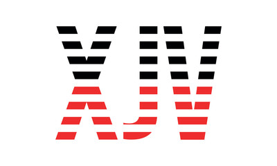 XJV three initial letter iconic line negative space minimal logo design vector template. monogram, abstract, wordmark, business, typography, minimalist, brand, company, flat, modern, unique, simple