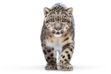 Snow Leopard isolated on a white background