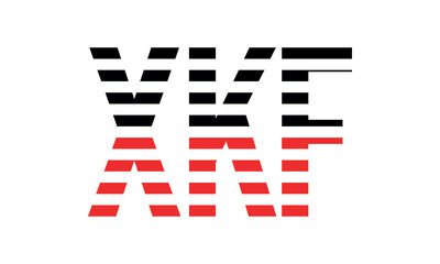 XKF three initial letter iconic line negative space minimal logo design vector template. monogram, abstract, wordmark, business, typography, minimalist, brand, company, flat, modern, unique, simple