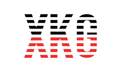 XKG three initial letter iconic line negative space minimal logo design vector template. monogram, abstract, wordmark, business, typography, minimalist, brand, company, flat, modern, unique, simple