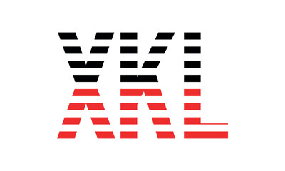 XKL three initial letter iconic line negative space minimal logo design vector template. monogram, abstract, wordmark, business, typography, minimalist, brand, company, flat, modern, unique, simple