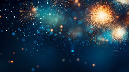 Obraz premium Fireworks background for celebration, holiday celebration concept