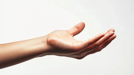 Fotobehang hand offering a gesture of help, white background generative ai © ThisDesign