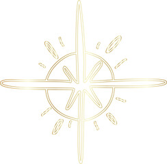 Golden stars icon drawing style