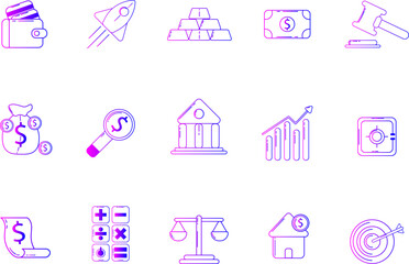 Finance Icon Set Collection