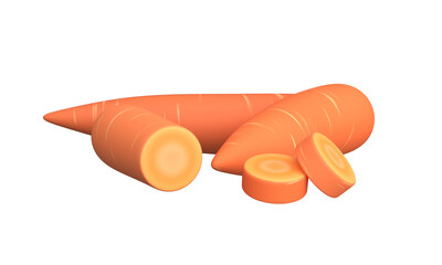 Carrot. Vitamin vegetable. Organic food. 3d rendering