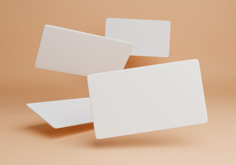 Modern business card mockup template. Mock-up design for presentation branding, advertising, stationery. 3d rendering