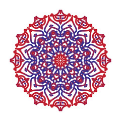 Vector hand drawn doodle mandala. Ethnic mandala with colorful tribal ornament. Isolated. Bright colors.