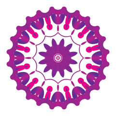 Vector hand drawn doodle mandala. Ethnic mandala with colorful tribal ornament. Isolated. Bright colors.