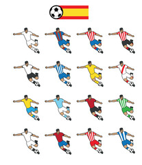 Spain Soccer teams set vector illustration - 711559948