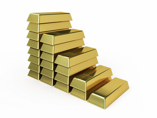 Gold Bars render (clipping path)