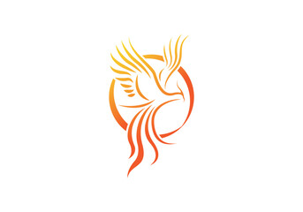phoenix bird vector icon logo illustration white background